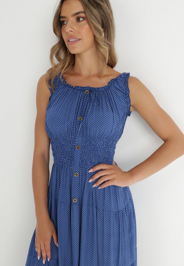 Born2be - Niebieska Sukienka Abill. Kolor: niebieski. Długość rękawa: bez rękawów. Sezon: lato. Styl: boho, wakacyjny. Długość: maxi