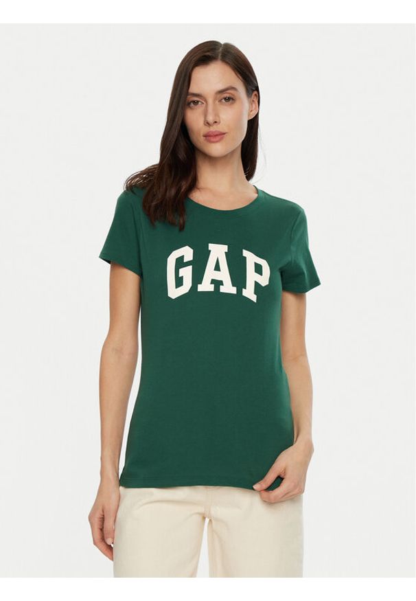 GAP - Gap T-Shirt 417797-20 Zielony Regular Fit. Kolor: zielony. Materiał: bawełna