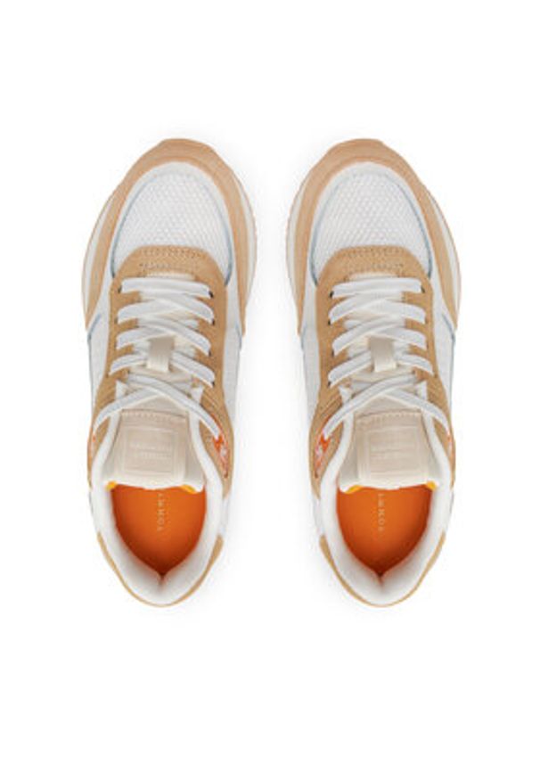 TOMMY HILFIGER - Tommy Hilfiger Sneakersy Essential Elevated Runner FW0FW07700 Écru. Materiał: materiał, mesh