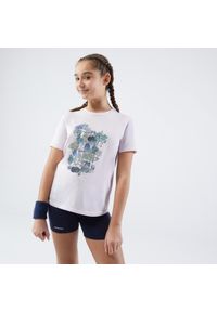 ARTENGO - Koszulka tenisowa dla dziewczynek Artengo Essentiel. Kolor: fioletowy. Materiał: poliester, materiał. Sport: tenis #1