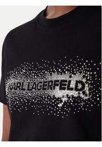 Karl Lagerfeld - KARL LAGERFELD T-Shirt B1W17030 Czarny Regular Fit. Typ kołnierza: dekolt w karo. Kolor: czarny. Materiał: bawełna #2