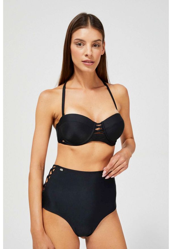MOODO - Góra od bikini czarna. Kolor: czarny. Materiał: poliester, poliamid, elastan