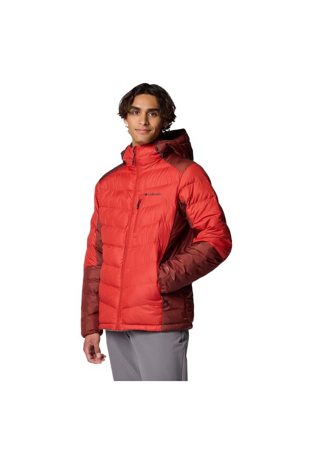 columbia - Kurtka puchowa męska Columbia Labyrinth Loop II Hooded. Kolor: czerwony. Materiał: puch. Sport: turystyka piesza