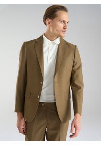 Pako Lorente - PAKO LORENTE – Jasnobrązowe garniturowe spodnie męskie z wełną. Kolor: brązowy. Materiał: wełna. Styl: elegancki #9