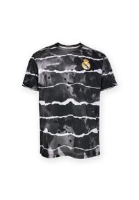 Real Madrid - Nowoczesna szara koszulka treningowa z wzorem fal - L. Kolor: wielokolorowy. Sport: piłka nożna