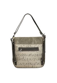 Szara Elegancka Torebka z Funkcją Plecaka Anekke Seria Real. Kolor: szary. Materiał: materiał. Wzór: haft, aplikacja. Styl: elegancki #4