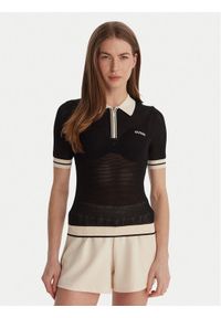 Guess Polo V6GR04 Z0725 Czarny Regular Fit. Typ kołnierza: polo. Kolor: czarny. Materiał: syntetyk #1