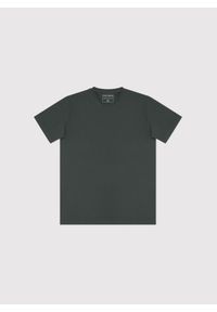 Pako Lorente - PAKO LORENTE – Bawełniany oliwkowy t-shirt. Okazja: na co dzień. Kolor: niebieski, żółty, oliwkowy. Materiał: bawełna. Styl: casual #6