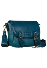 DAVID JONES - Listonoszka vintage David Jones niebieska [DH] 6834-1 PEACOCK BLUE. Kolor: niebieski. Materiał: skórzane. Styl: vintage #1