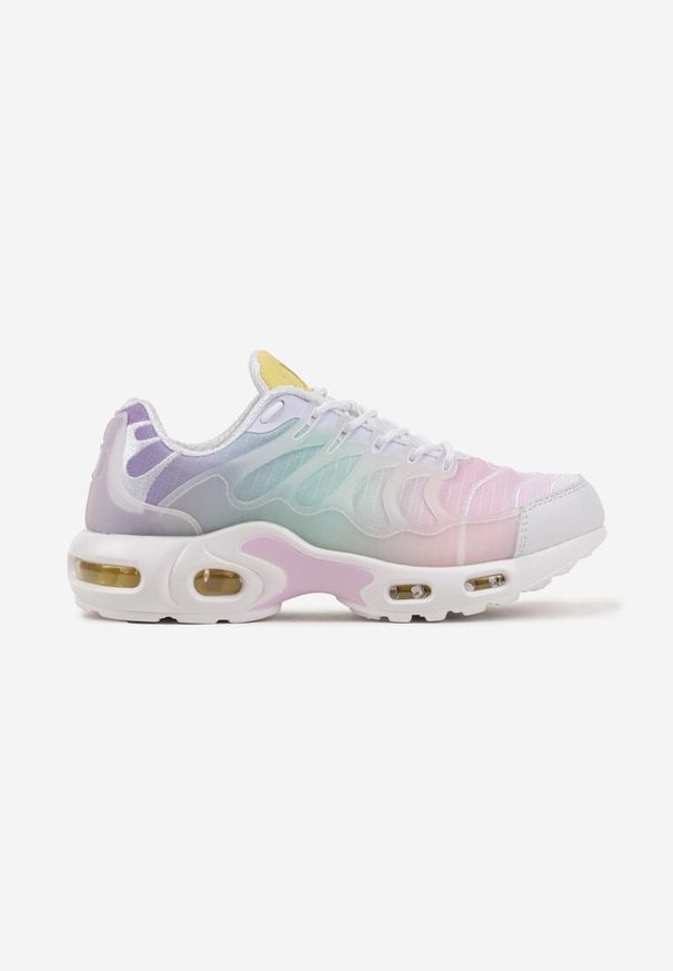Born2be - Biało-Różowe Buty Sportowe Sneakersy Ozdobione Tłoczeniem Zolzivia. Okazja: na co dzień. Kolor: biały. Materiał: jeans. Wzór: aplikacja. Obcas: na obcasie. Wysokość obcasa: niski