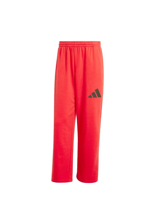 Adidas - Spodnie Essentials Wide Leg 3 Bar Logo. Kolor: czerwony, wielokolorowy, czarny. Materiał: materiał