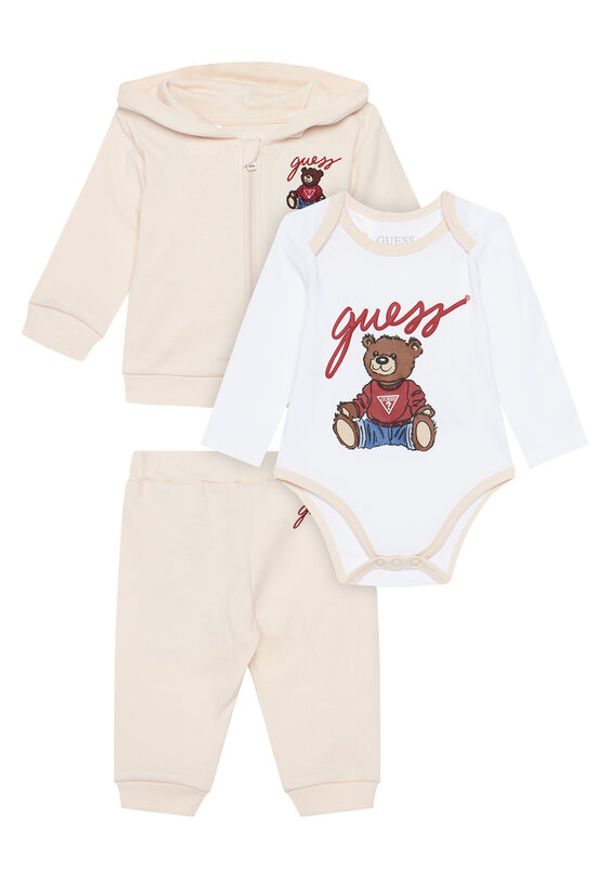 Guess Komplet dziecięcy H5YW12 KA6W4 Beżowy Regular Fit. Kolor: beżowy. Materiał: bawełna