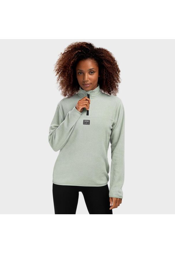 SIROKO - Damska bluza z cienkiego polaru Sporty zimowe Siroko Cascade-W. Kolor: zielony. Materiał: polar. Sezon: zima