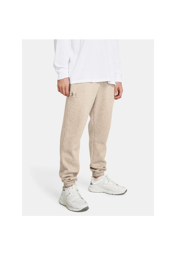 Spodnie treningowe męskie Under Armour Essential Fleece Joggers. Kolor: brązowy. Sport: fitness