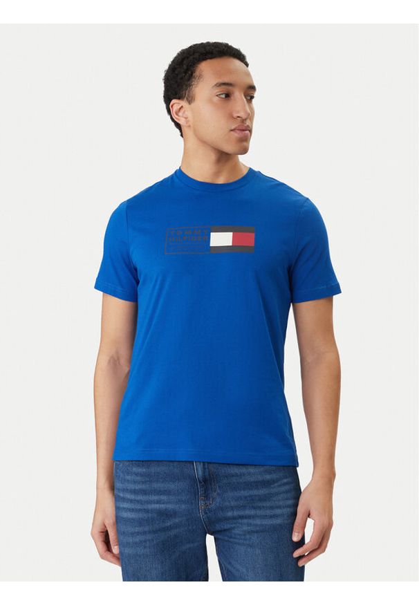 TOMMY HILFIGER - Tommy Hilfiger T-Shirt Brand Love Box MW0MW42366 Niebieski Regular Fit. Kolor: niebieski. Materiał: bawełna