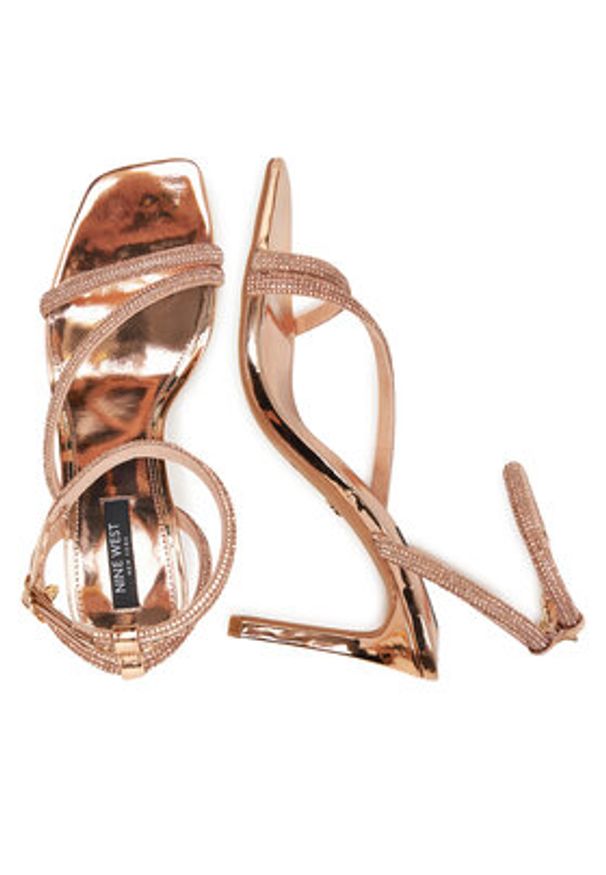 Nine West Sandały WFA2675-1 Złoty. Kolor: złoty. Materiał: syntetyk, materiał