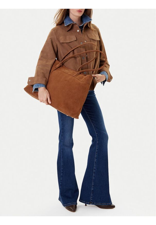 Gino Rossi Torebka EO-LOLA-LA513-114-1 Brązowy. Kolor: brązowy. Materiał: skórzane, zamszowe