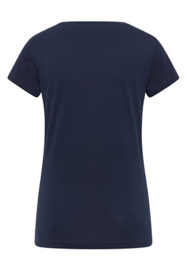 Mustang T-Shirt Loa 1016509 Granatowy Slim Fit. Kolor: niebieski. Materiał: bawełna