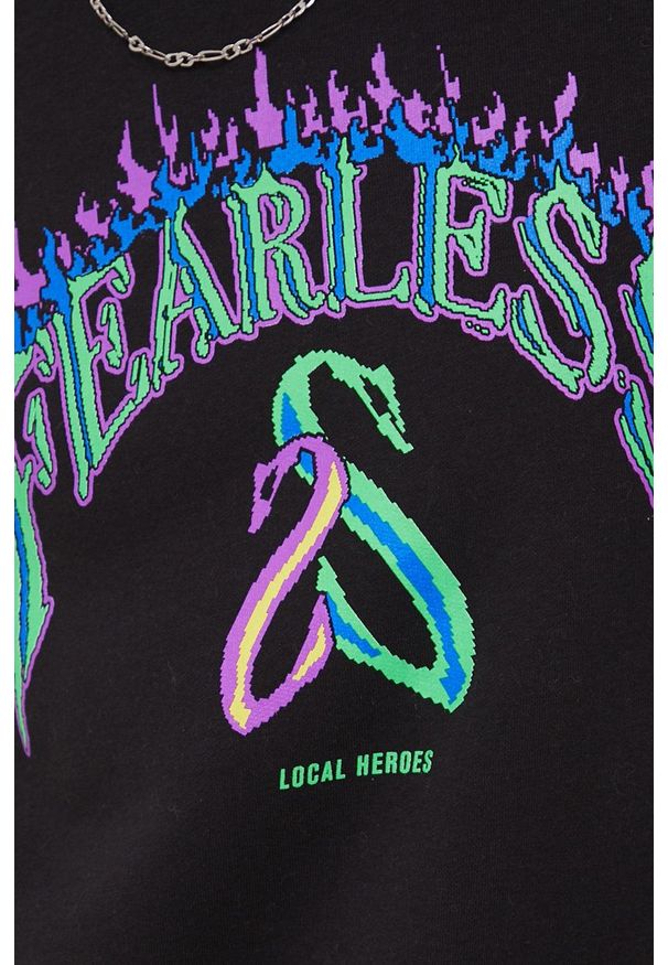 Local Heroes bluza męska kolor czarny z nadrukiem. Kolor: czarny. Materiał: materiał. Wzór: nadruk