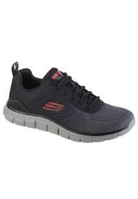 skechers - Buty do chodzenia męskie Skechers Track Ripkent. Zapięcie: sznurówki. Kolor: wielokolorowy, czarny, szary. Materiał: materiał. Szerokość cholewki: normalna. Sport: turystyka piesza