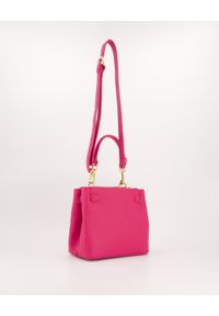 Unisono - Różowa torebka bucket bag. Kolor: różowy. Materiał: skórzane. Styl: casual, elegancki. Rodzaj torebki: na ramię #3