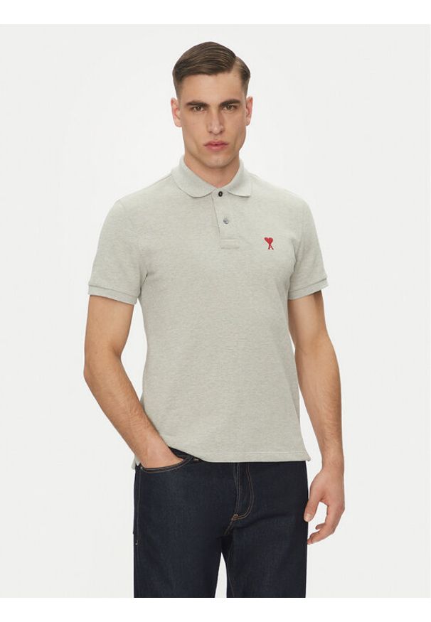 AMI PARIS Polo BFUPL001.760 Szary Regular Fit. Typ kołnierza: polo. Kolor: szary. Materiał: bawełna
