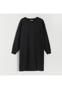 Reserved - Sukienka z dresowej dzianiny - Czarny. Kolor: czarny. Materiał: dzianina, dresówka