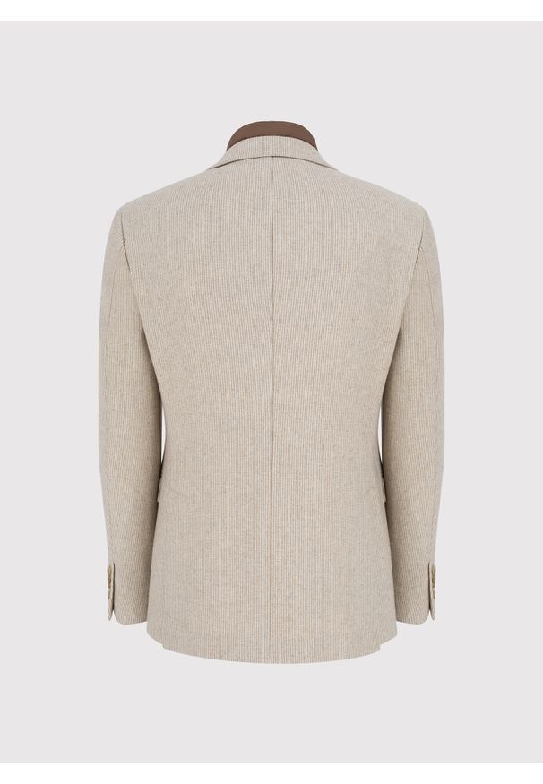 Pako Lorente - PAKO LORENTE - Beżowa marynarka męska z odpinaną stójką. Okazja: na co dzień. Typ kołnierza: kołnierzyk stójkowy. Kolor: beżowy. Materiał: wełna, poliester. Sezon: jesień. Styl: casual