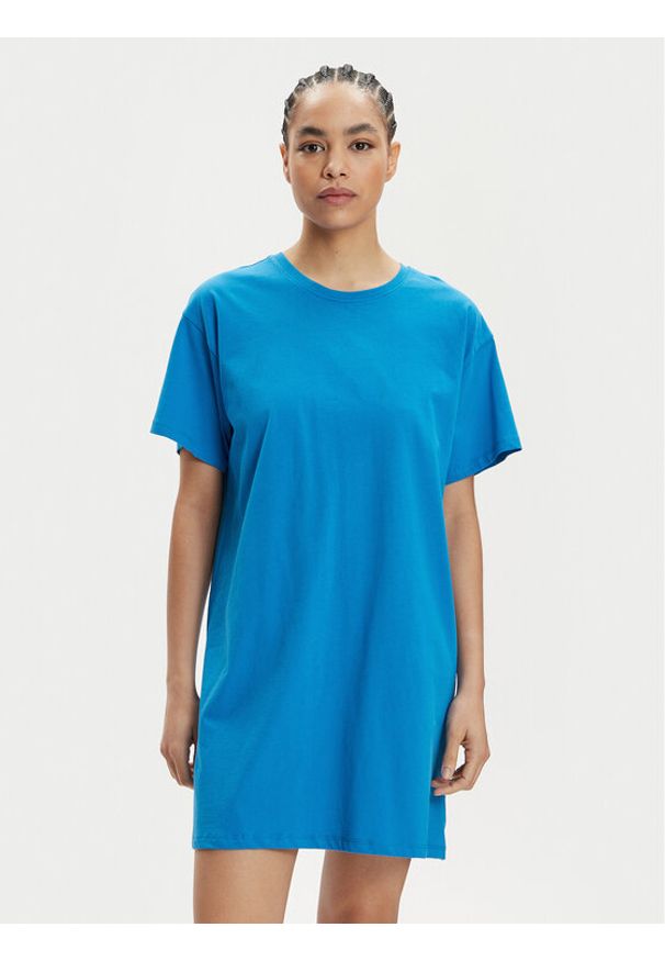 Pieces Sukienka codzienna Ria 17149328 Niebieski Loose Fit. Okazja: na co dzień. Kolor: niebieski. Materiał: bawełna. Typ sukienki: proste. Styl: casual