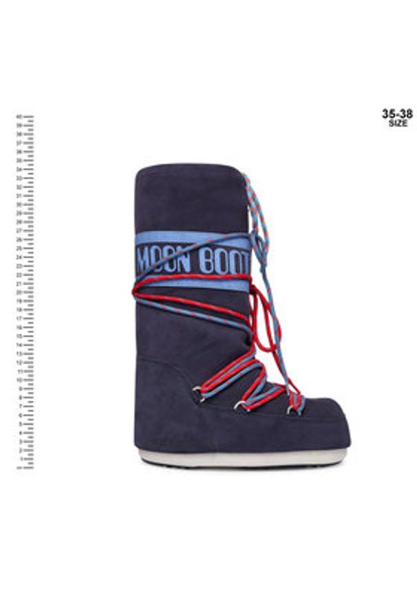 Moon Boot Śniegowce Mb Icon Suede Laces 80D1403050 Granatowy. Kolor: niebieski. Materiał: skóra, zamsz