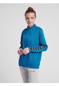 Bluza do piłki nożnej damska Hummel demi-zip hml AUTHENTIC. Kolor: wielokolorowy, turkusowy, niebieski