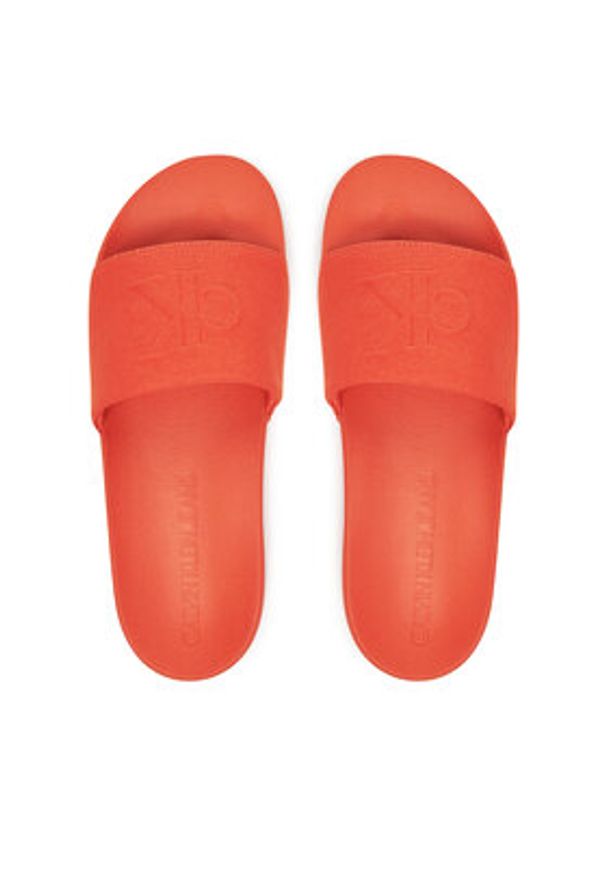 Calvin Klein Jeans Klapki Slide Hf Mono Cv YM0YM01282 Pomarańczowy. Kolor: pomarańczowy. Materiał: materiał