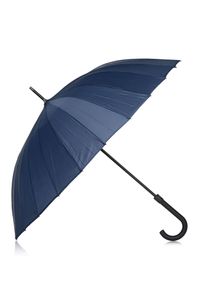Ochnik - Granatowy duży parasol męski. Kolor: niebieski. Materiał: poliester