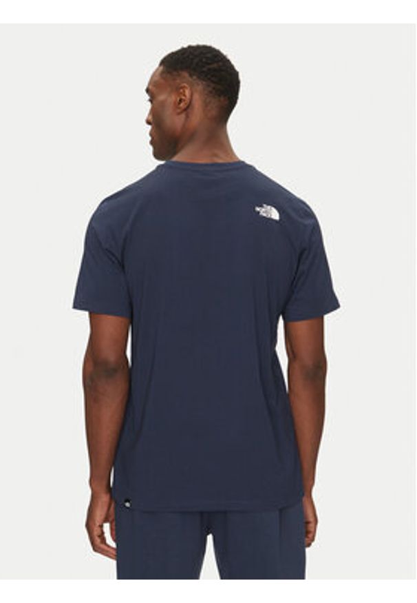 The North Face T-Shirt Easy NF0A8A6C Granatowy Regular Fit. Kolor: niebieski. Materiał: bawełna, syntetyk
