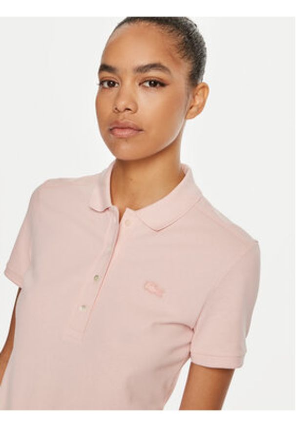 Lacoste Polo PF5462 Różowy Slim Fit. Typ kołnierza: polo. Kolor: różowy. Materiał: bawełna