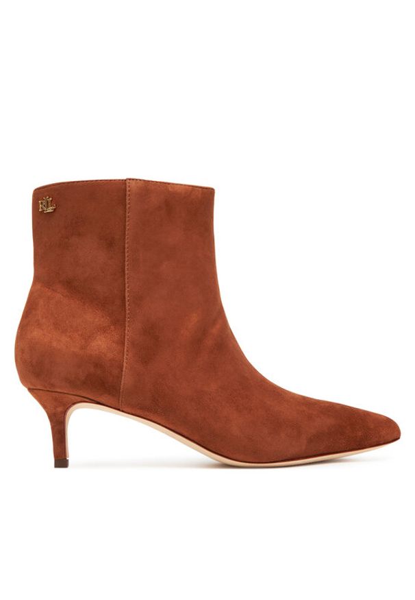 Lauren Ralph Lauren - LAUREN RALPH LAUREN Botki 802967779002 Brązowy. Kolor: brązowy. Materiał: skóra, zamsz