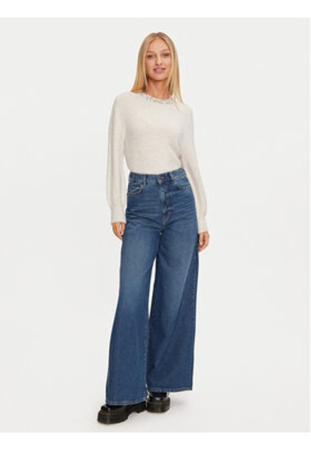 only - ONLY Sweter Elsa 15210667 Beżowy Regular Fit. Kolor: beżowy. Materiał: syntetyk