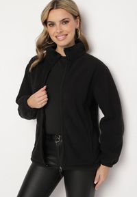 Born2be - Czarny Klasyczny Polar ze Ściągaczami przy Rękawach Paradi. Okazja: na spacer, na co dzień. Kolor: czarny. Materiał: polar. Długość rękawa: długi rękaw. Długość: długie. Styl: klasyczny #6