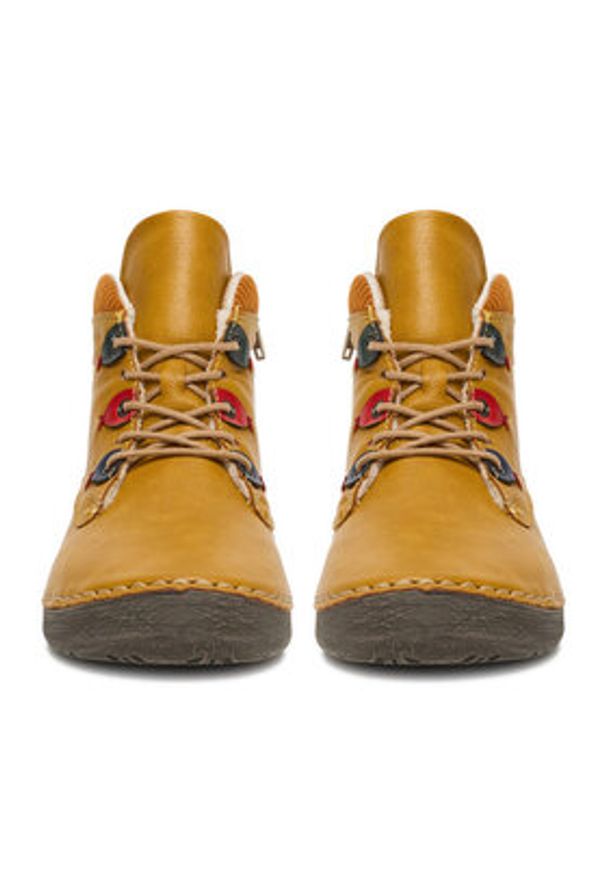 Rieker Trzewiki 52544-68 Żółty. Kolor: żółty. Materiał: syntetyk, materiał