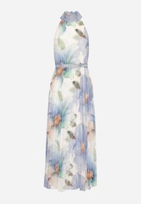 Born2be - Niebieska Sukienka z Plisami Wiązaniem i Paskiem z Klamrą Nitenna. Okazja: na imprezę, na co dzień. Kolor: niebieski. Długość rękawa: bez rękawów. Typ sukienki: rozkloszowane. Styl: klasyczny, casual, elegancki #5