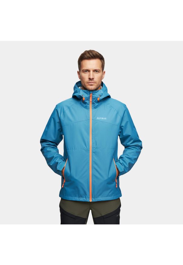 Kurtka trekkingowa 2,5 warstwowa męska Alpinus Carniche. Kolor: niebieski. Sport: turystyka piesza