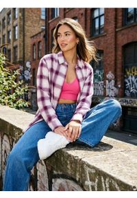 Sinsay - Flanelowa koszula w kratę z domieszką bawełny - wielobarwny. Materiał: bawełna #1