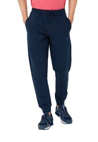 Aeronautica Militare - AERONAUTICA MILITARE Granatowe męskie spodnie dresowe. Kolor: niebieski. Materiał: dresówka