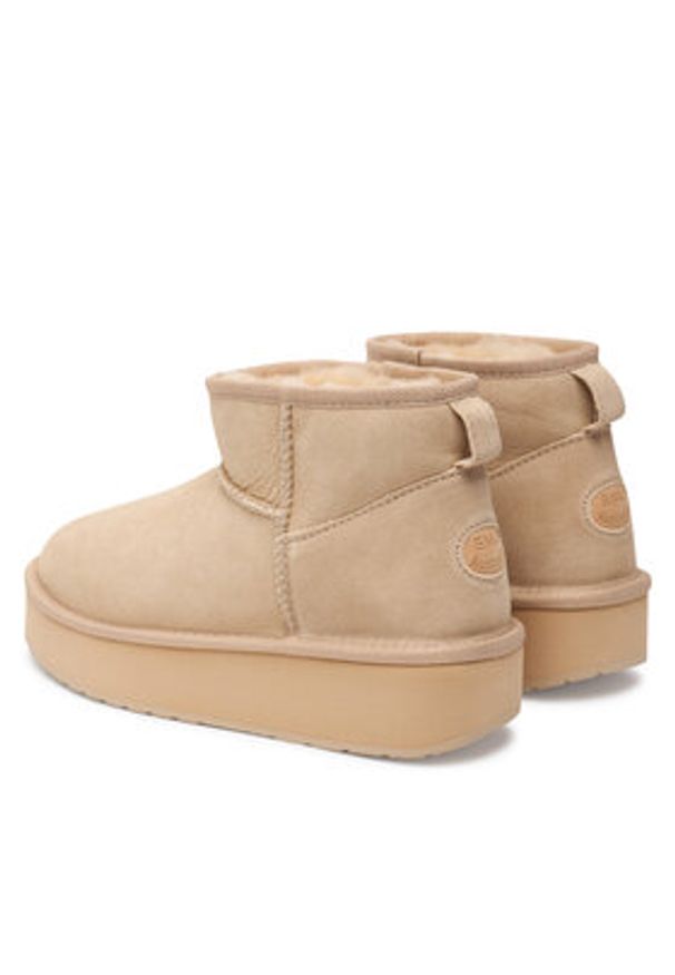EMU Australia Śniegowce Stinger Micro Flatform 2.0 W13296 Beżowy. Kolor: beżowy. Materiał: skóra