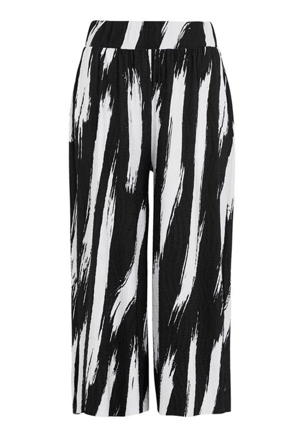 Cellbes Wzorzyste spodnie typu culotte złamana biel Czarny we wzory female biały/czarny/ze wzorem 50/52. Kolor: biały, czarny, wielokolorowy. Materiał: guma, jersey. Styl: elegancki
