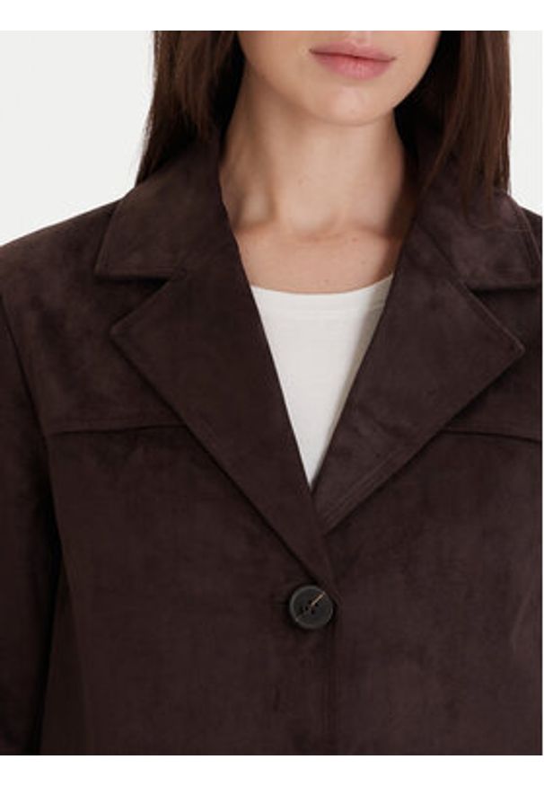 only - ONLY Płaszcz przejściowy Tulip 15356927 Brązowy Standard Fit. Kolor: brązowy. Materiał: skóra