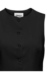 only - ONLY Kamizelka garniturowa Goa 15363724 Czarny Regular Fit. Kolor: czarny. Materiał: len, wiskoza #3