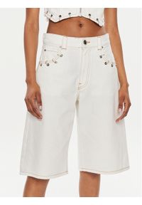 Pinko Szorty jeansowe Xmen 103626 A1VD Biały Regular Fit. Kolor: biały. Materiał: bawełna, jeans
