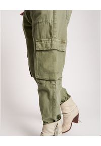 ONETEASPOON - Zielone spodnie Revolution Cargo Low Waist. Stan: obniżony. Kolor: zielony. Materiał: tkanina. Wzór: aplikacja