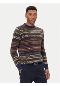 Barbour Sweter Case Fair MKN1027NY72 Granatowy Regular Fit. Kolor: niebieski. Materiał: wełna